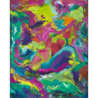 "Making Body Sculptures on the Field" Large Abstract Oil Painting by Simon Findlay For Sale