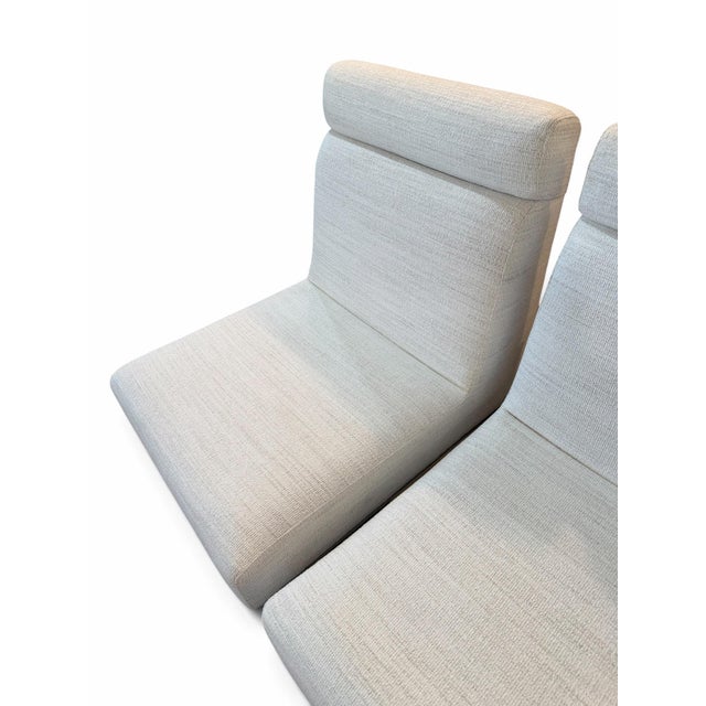 Mid-Century Modern Bernhardt Chrome & White Bouclé Dining Chairs - Set of 4 (2023) For Sale - Image 3 of 9