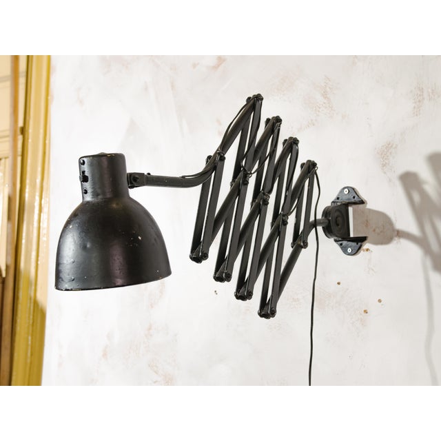 Industrial Black Scissor Wall Light from Hala, 1930s For Sale - Image 4 of 12