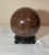 Vintage 6.5” Brown Amber Marble Ball Sphere Orb on Lacquered Wood Stand For Sale In Phoenix - Image 6 of 12