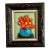 Contemporary Original Alexandra Brown Pop Floral Still Life Oil Painting Chunky Vintage Frame For Sale