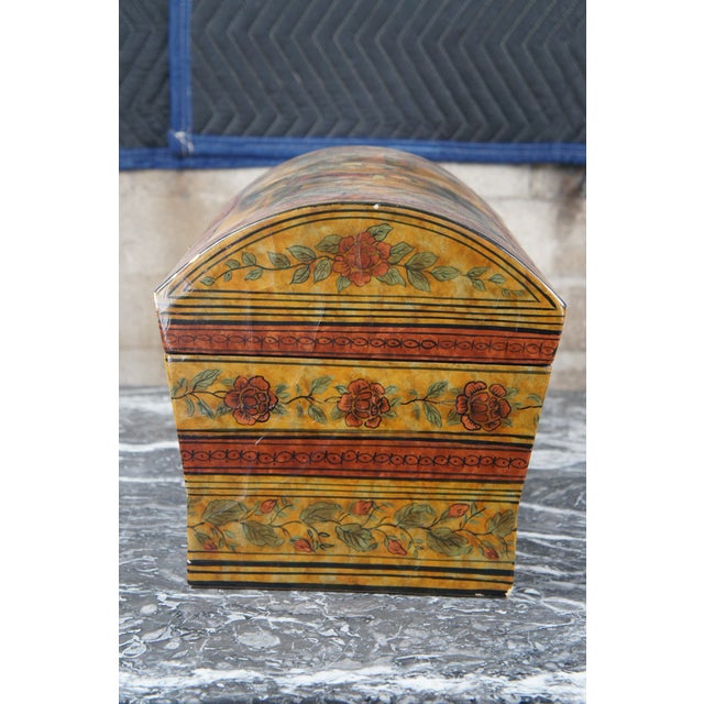 1990s Maitland - Smith Attributed Lacquered Chinoiserie Dome Top Lion Handle Storage Keepsake Box For Sale - Image 6 of 12