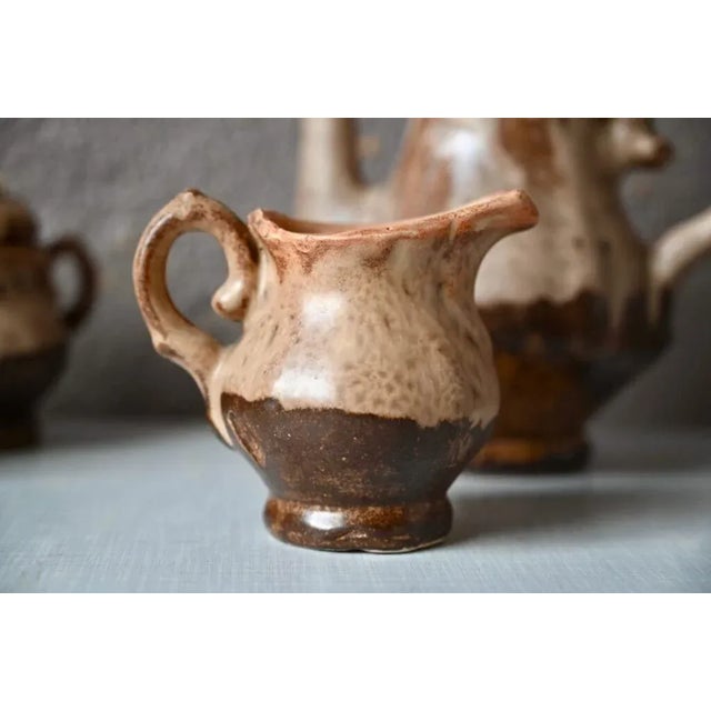 Beige Coffee Service from Vallauris, France, 1960s, Set of 13 For Sale - Image 8 of 11