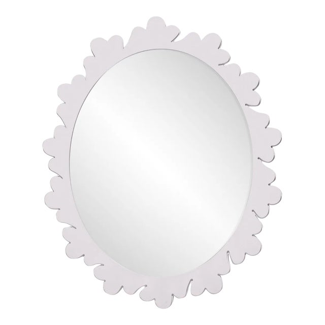 Fleur Home Garden District Arabella Oval Mirror in Lite Lavender, 42x48 For Sale