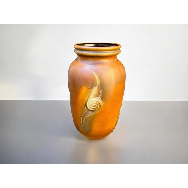 Brown Large Bay Floor Vase in Brown Ceramic, 1960s For Sale - Image 8 of 9