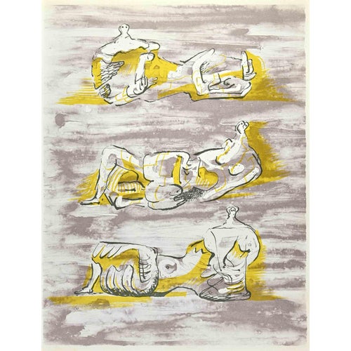 Henry Moore, Figures Allongées, 1971, Lithograph For Sale