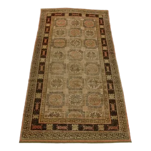 19th Century Antique Samarkand Rug 9.2" X 4.5"
