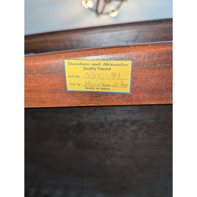 Brown 1990s Theodore Alexander Morgan Hill Marble Top Console Table For Sale - Image 8 of 14