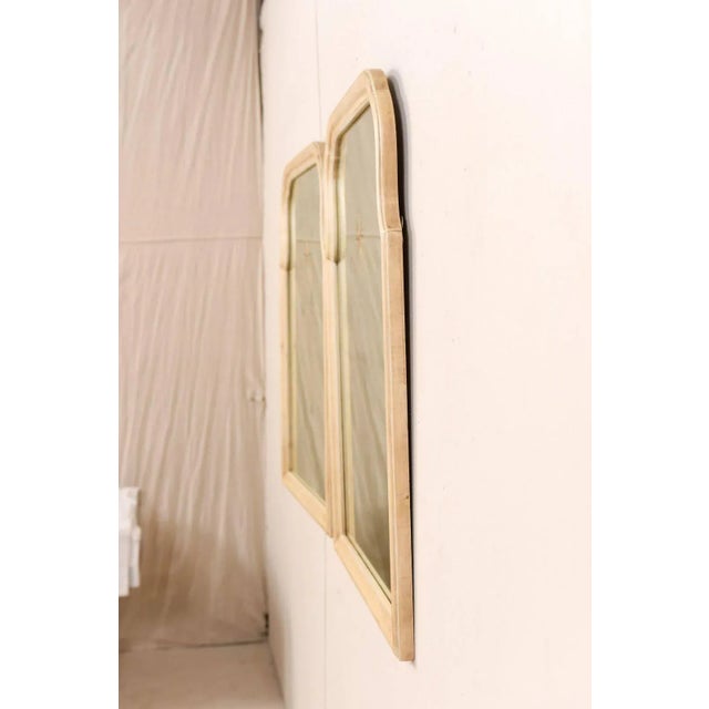Tan Vintage Mid Century Sunburst Églomisé Central Motif Wall Mirrors - a Pair For Sale - Image 8 of 12