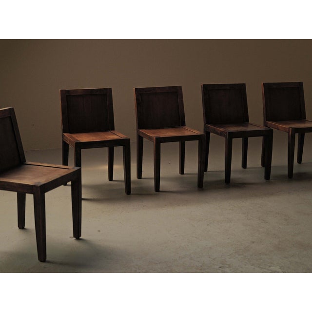 1970s Architectural Oak Chairs, France, 1970, Set of 6 For Sale - Image 5 of 18