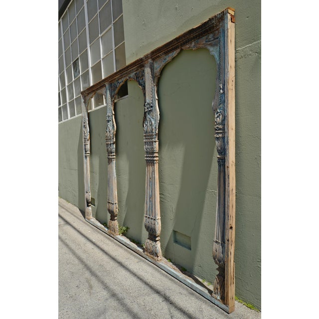 Blue Antique Indian Triple Moorish Archway For Sale - Image 8 of 8