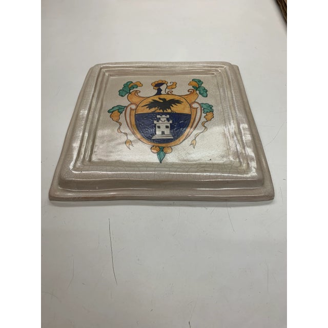 2007 Italian Tiles With Painted Badges - Set of 3 For Sale - Image 11 of 12