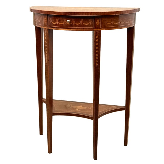 Small Demi Lune Side Table from Edwards & Roberts, 1890 For Sale - Image 14 of 14