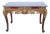 Late 20th Century Italian Painted & Parcel-Gilt Marble Top Console Table With Mythical Mask Carvings, 48.5" For Sale