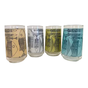 Mid-Century Copenhagen Fish Glasses - Set of 4