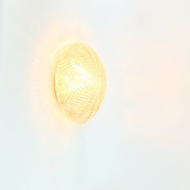 1970s 1970s Mid Century Modern/Art Deco Geometric Glass Wall Lights or Flush Mounts by Limburg For Sale - Image 5 of 9