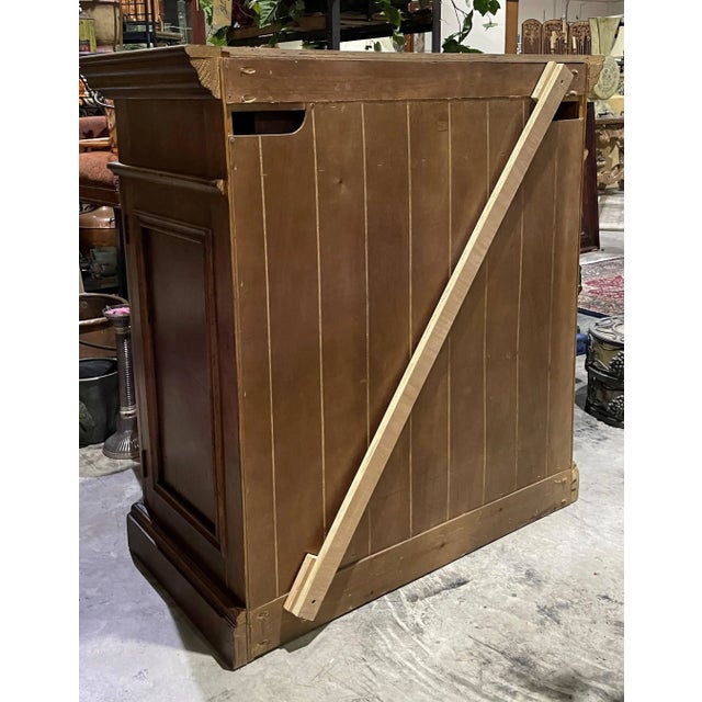 Brown Vintage European Inlaid Wood Wine Storage Cabinet For Sale - Image 8 of 10