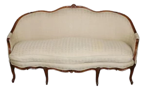Refined and Chic French Louis XV Carved Walnut Settee Sofa Canape Circa 1920
