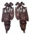 Antique Black Forest Wall Ornaments in Hand-Carved Walnut, 1890s, Set of 2 For Sale