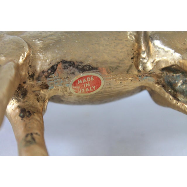 Vintage Italian Brass Deer Figurine For Sale - Image 11 of 13