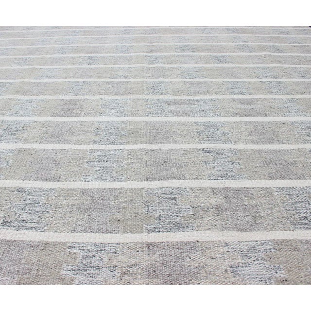 Taupe Modern Design Scandinavian Flat-Weave Rug With Neutral Colors For Sale - Image 8 of 13