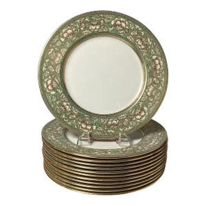 Antique Lenox Green Mark Service Plates - Set of 12