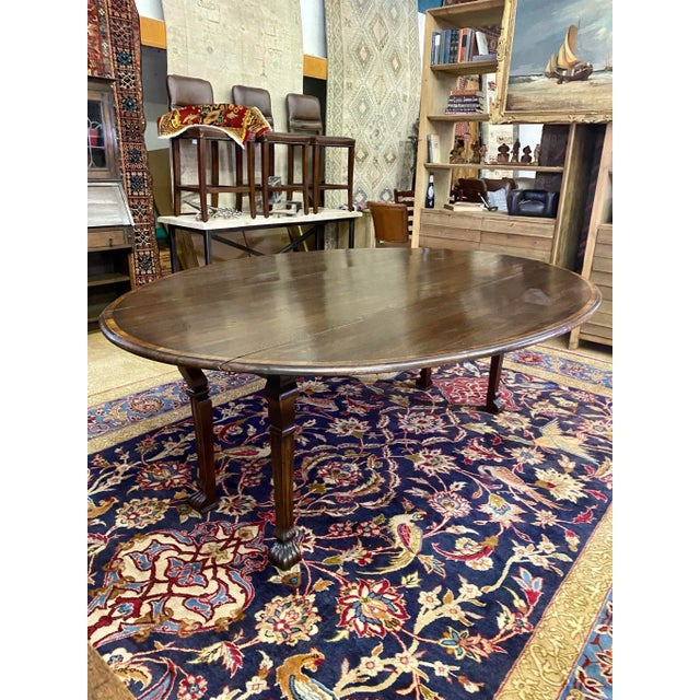 Late 20th Century English Oval Drop Leaf Dining Table For Sale - Image 12 of 13