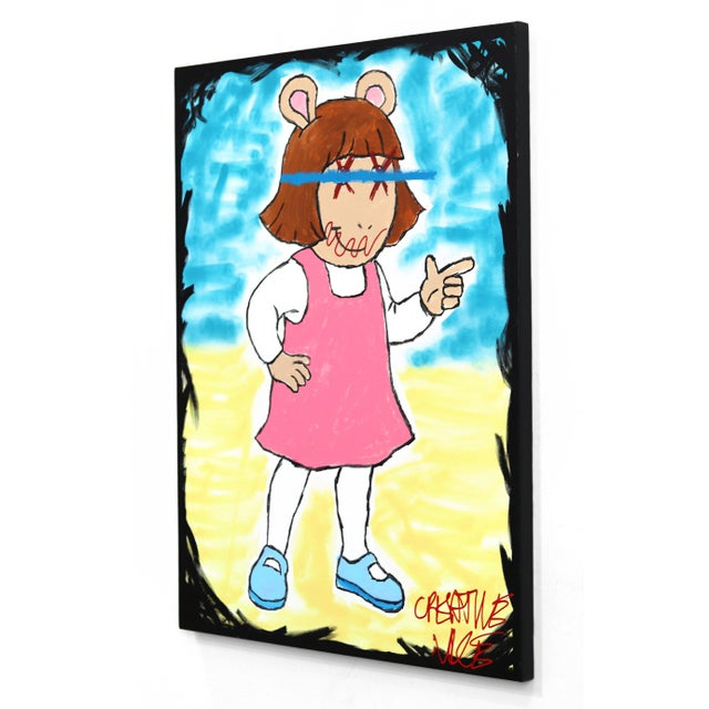 Textile Pop Art Cartoon Character "Dw" Original Artwork by Randy Morales For Sale - Image 7 of 10