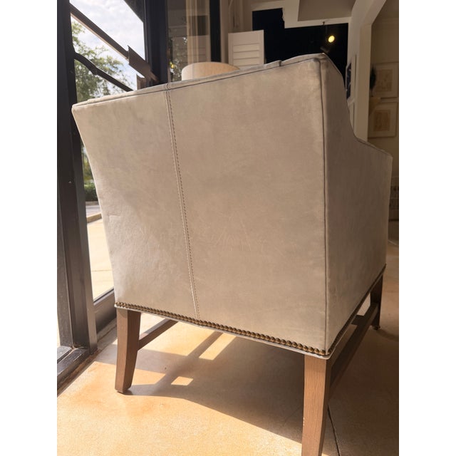 Light Blue Suede Club Chair For Sale - Image 12 of 14
