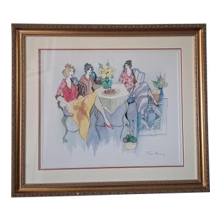 Itzchak Tarkay "Blissful Moments" Seriolithograph on Wove Paper With Coa For Sale