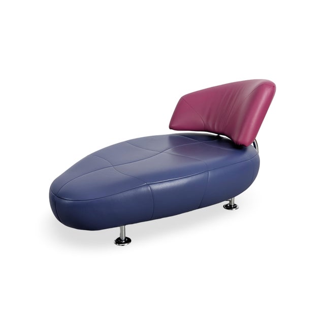 Leolux Chaise Lounge in Leather from Leolux For Sale - Image 4 of 12