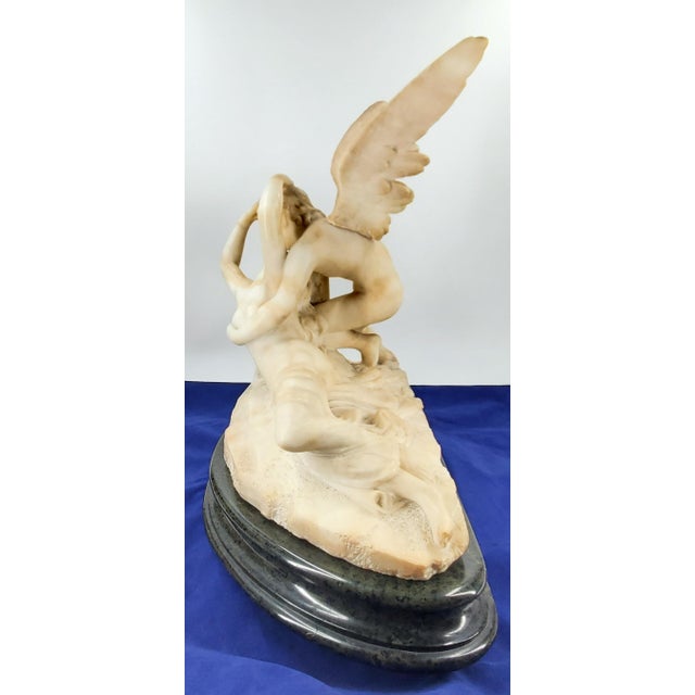Guglielmo Pugi Early 20th Century Cupid and Psyche Alabaster Stone Sculpture After Antonio Canova For Sale - Image 4 of 18