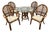 Vintage Boho Wicker Rattan and Bamboo Dining Set For Sale