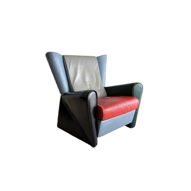 Set of Vintage Armchair and Ottoman by Alessandro Mendini for Matteo Grassi, 1986 For Sale