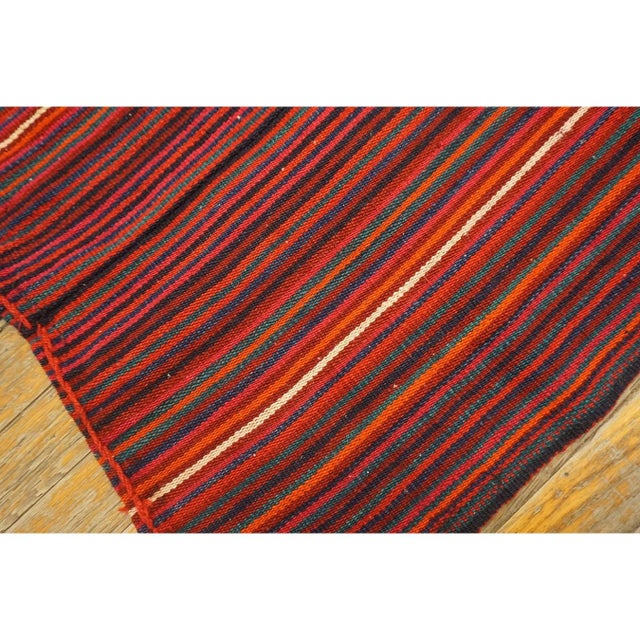 1950s Mid-20th-Century Turkish Decorative Stripe Modern Handwoven Kilim Rug For Sale - Image 5 of 6