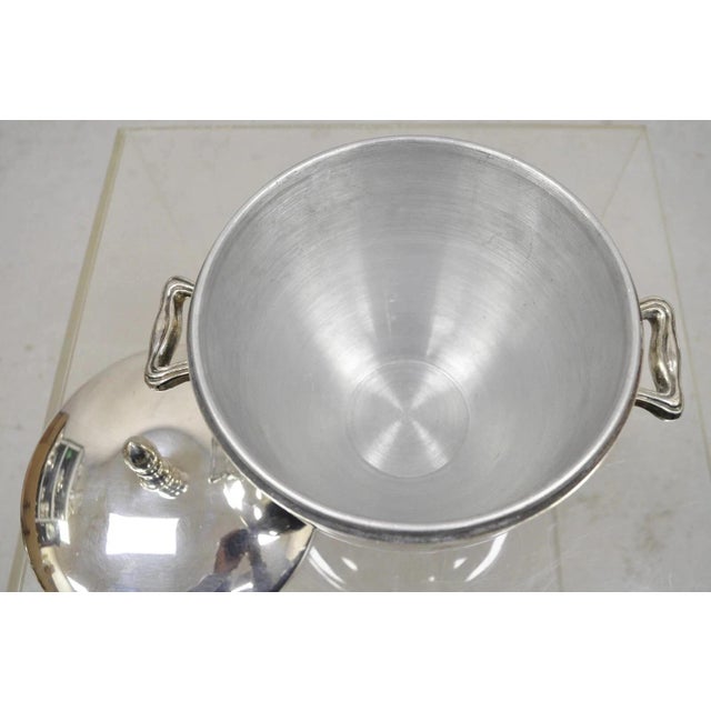 Vintage Knight Silversmiths Silver Plated Modern Lidded Bar Ice Bucket For Sale In Philadelphia - Image 6 of 12