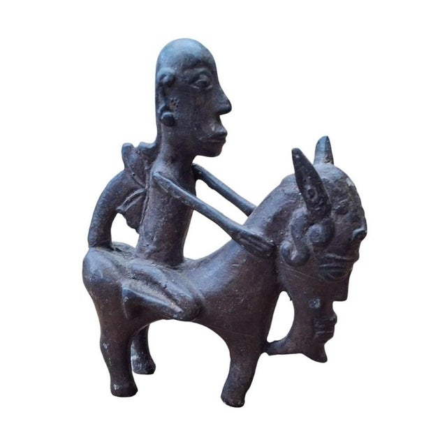 Antique Batak Equestrian Bronze Statuette, 1800s For Sale - Image 9 of 9