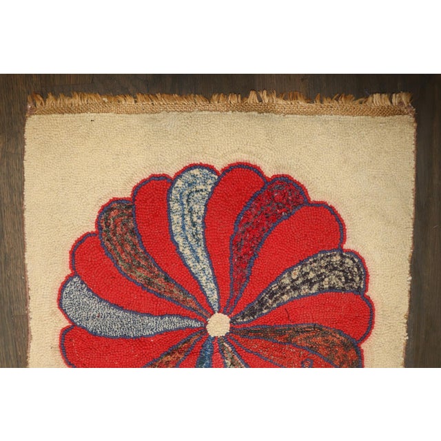 Late 20th Century American Hooked Small Mini Rug Dated 1970 rug no. j5173 For Sale - Image 5 of 6