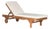 Newport Chaise Lounge Chair with Side Table, Natural/Beige Cushion For Sale