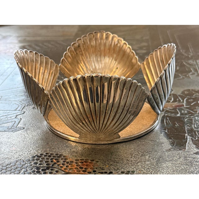 Emilia Castillo Emilia Castillo Silver Shell Shaped Wine Coaster For Sale - Image 4 of 10
