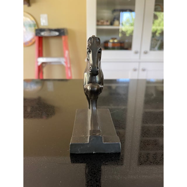 Single Vintage Dodge Inc Art Deco Cast Metal Trojan Horse Head Bookend. Circa 1930s Pair of Dodge Inc Bronze Patina. The...