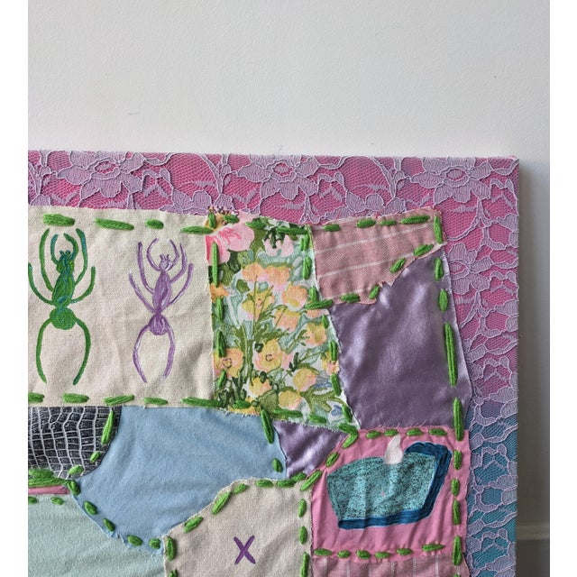 Textile "If It Mattered It Would" Contemporary Abstract Textile Mixed-Media Painting by Frances Sousa For Sale - Image 7 of 9