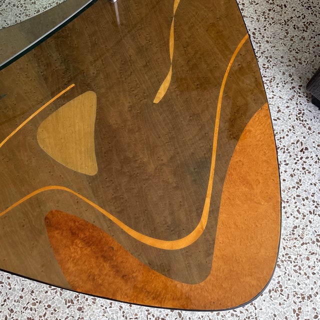 1980s Carlo Malnati MCM Triangle Glass Platter Coffee Table For Sale - Image 10 of 18