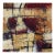 Late 20th Century Signed Contemporary Abstract Mixed Media Canvas Painting in Burgundy & Gold For Sale