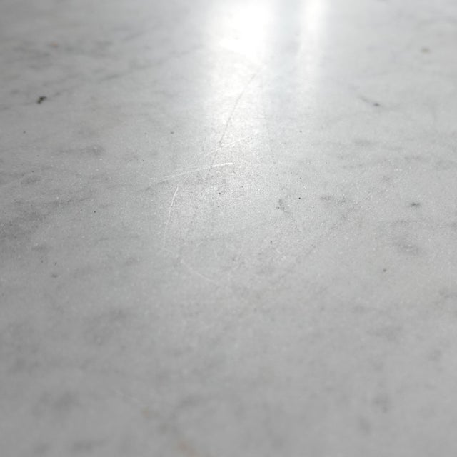 Late 20th Century Bleached Wood and Matte Marble Topped Louis XVI Style Console Table For Sale - Image 5 of 9