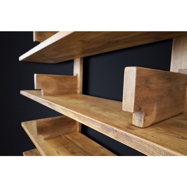 Patinated Elm Bookshelf in the style of Pierre Chapo, France, 1970s For Sale - Image 13 of 18