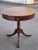 Georgian Style Mahogany and Tooled Leather and Stenciled Top inset Drum Center Table Circa 1930s. Measures: 30" in width,...