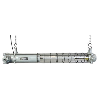 Grey Industrial Hanging Tube Light from Elektrosvit, 1980s For Sale