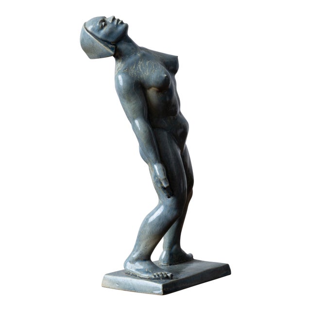 Art Deco Figural Ceramic Sculpture by Rosario R. Fiore, 1930s For Sale