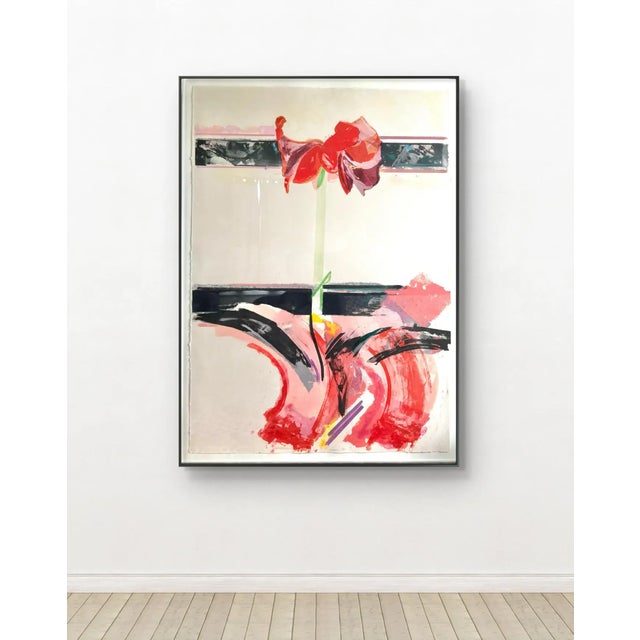 Stunning large watercolor painting on paper by David Swanson framed in original silver metal frame. Comes with gallery...